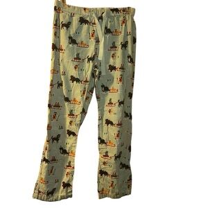 Women Lands' End Aqua Dogs And Cat Flannel Cotton Pajama pants 4/6 small
